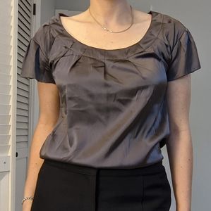 Chaiken 100% stretch silk blouse grey M